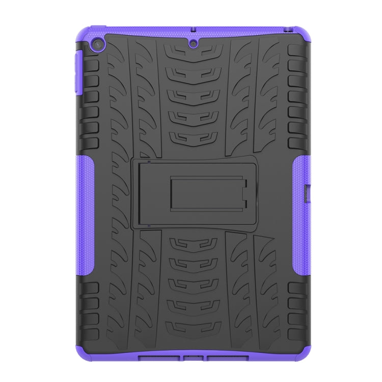 For iPad 10.2 Tire Texture TPU + PC Shockproof Case with Holder