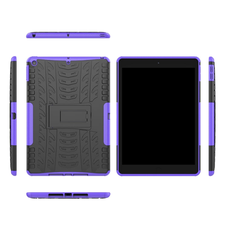 For iPad 10.2 Tire Texture TPU + PC Shockproof Case with Holder