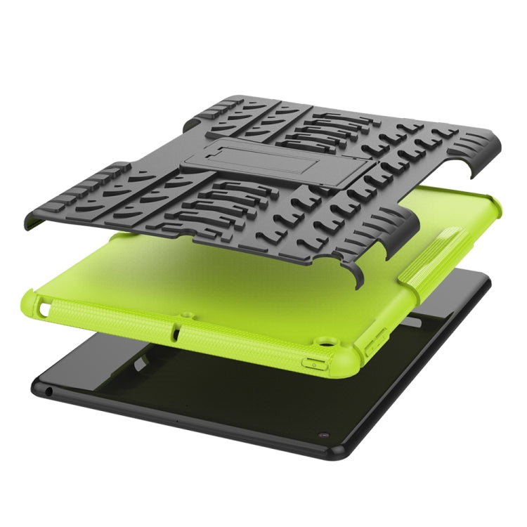 For iPad 10.2 Tire Texture TPU + PC Shockproof Case with Holder