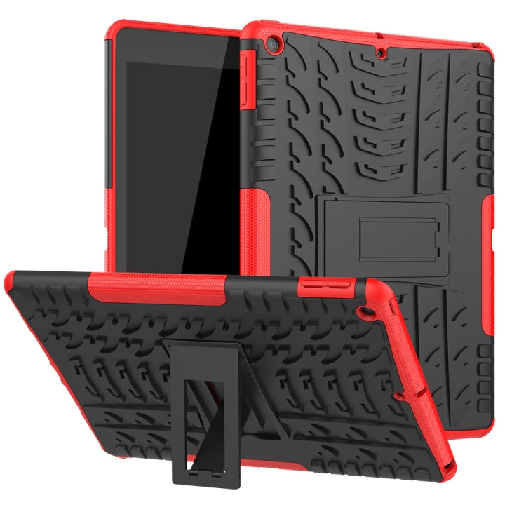 For iPad 10.2 Tire Texture TPU + PC Shockproof Case with Holder