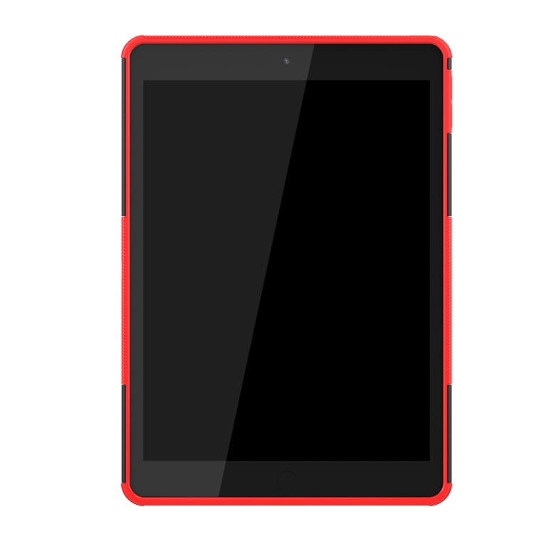 For iPad 10.2 Tire Texture TPU + PC Shockproof Case with Holder