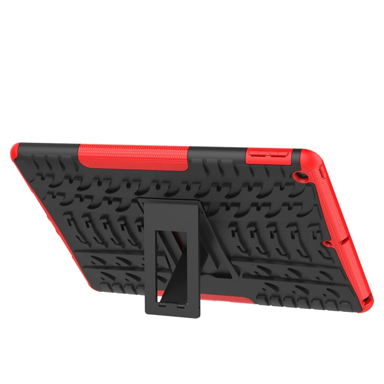 For iPad 10.2 Tire Texture TPU + PC Shockproof Case with Holder