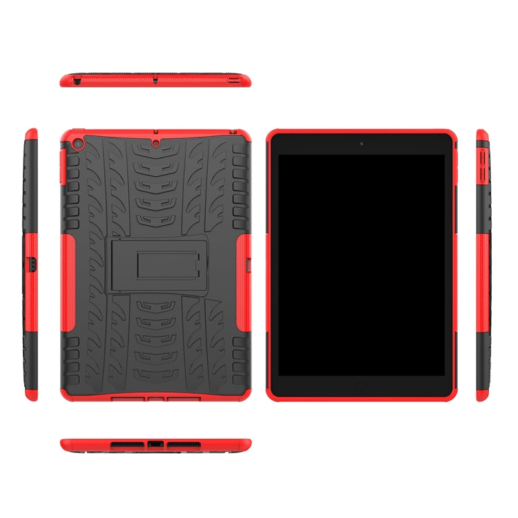 For iPad 10.2 Tire Texture TPU + PC Shockproof Case with Holder
