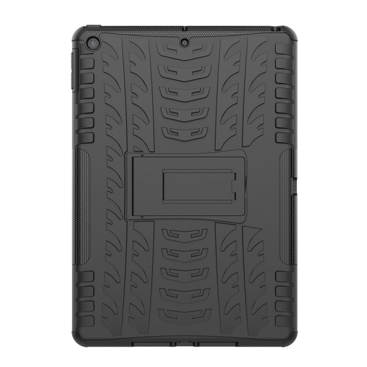 For iPad 10.2 Tire Texture TPU + PC Shockproof Case with Holder