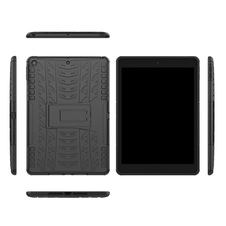 For iPad 10.2 Tire Texture TPU + PC Shockproof Case with Holder