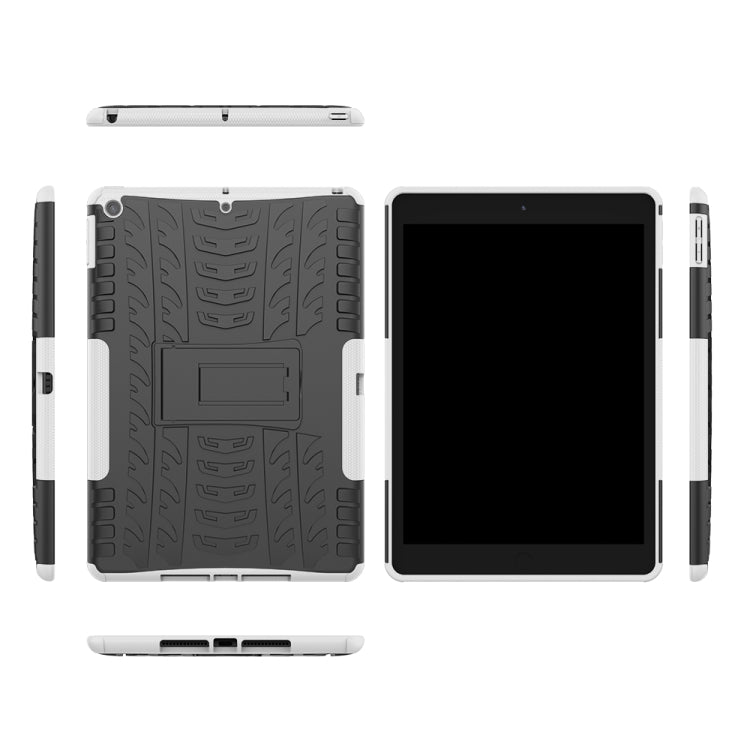 For iPad 10.2 Tire Texture TPU + PC Shockproof Case with Holder