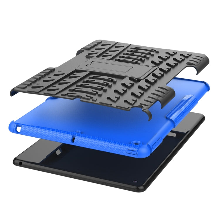 For iPad 10.2 Tire Texture TPU + PC Shockproof Case with Holder