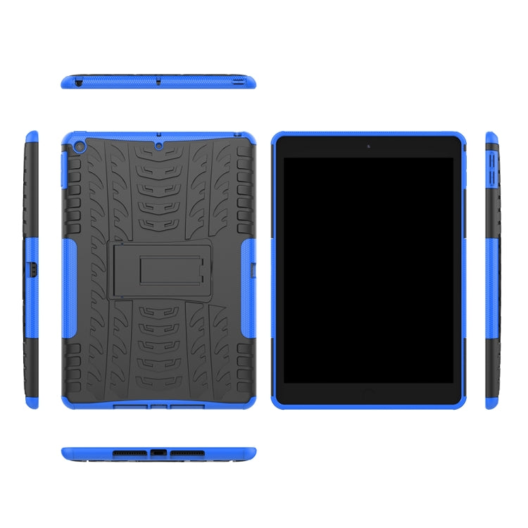 For iPad 10.2 Tire Texture TPU + PC Shockproof Case with Holder