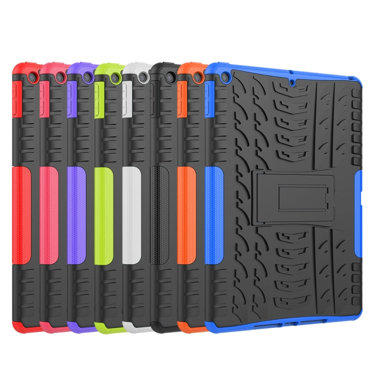 For iPad 10.2 Tire Texture TPU + PC Shockproof Case with Holder