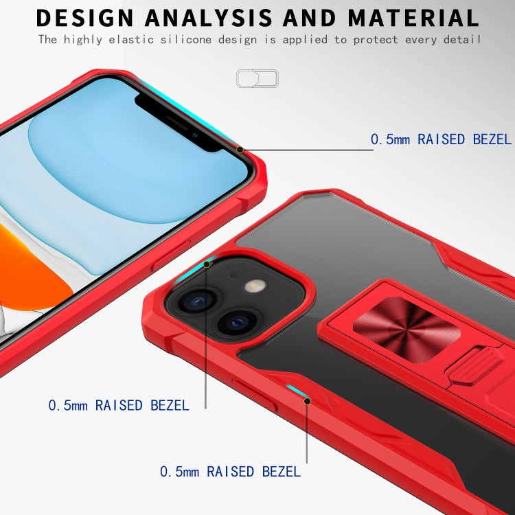 For iPhone 11 Clear Acrylic + Shockproof TPU Magnetic Protective Case with Invisible Holder