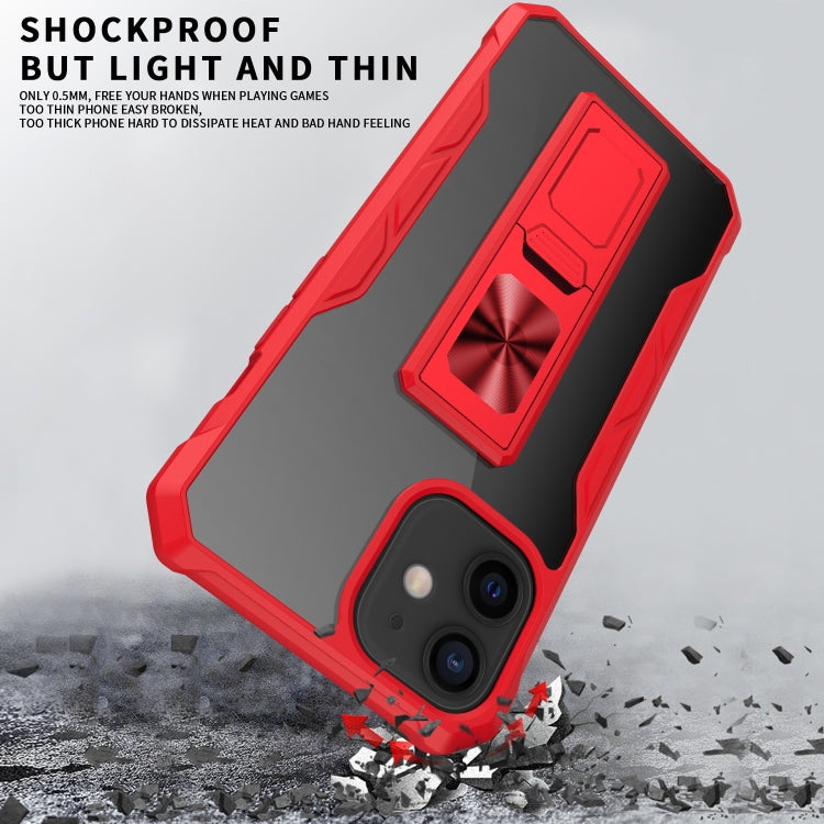 For iPhone 11 Clear Acrylic + Shockproof TPU Magnetic Protective Case with Invisible Holder