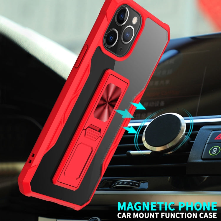 For iPhone 11 Pro Clear Acrylic + Shockproof TPU Magnetic Protective Case with Invisible Holder