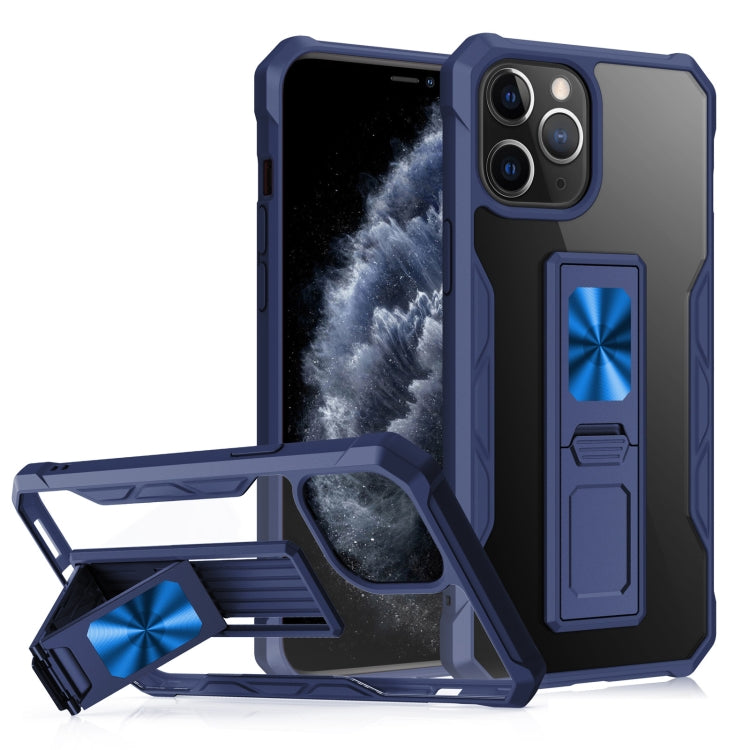 For iPhone 11 Pro Max Clear Acrylic + Shockproof TPU Magnetic Protective Case with Invisible Holder