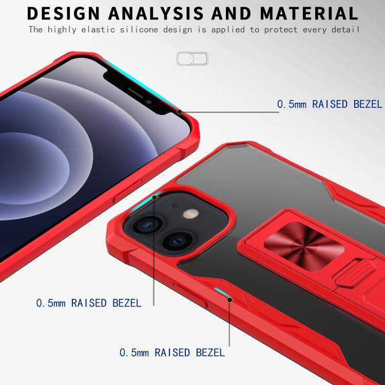 For iPhone 12 mini Clear Acrylic + Shockproof TPU Magnetic Protective Case with Invisible Holder