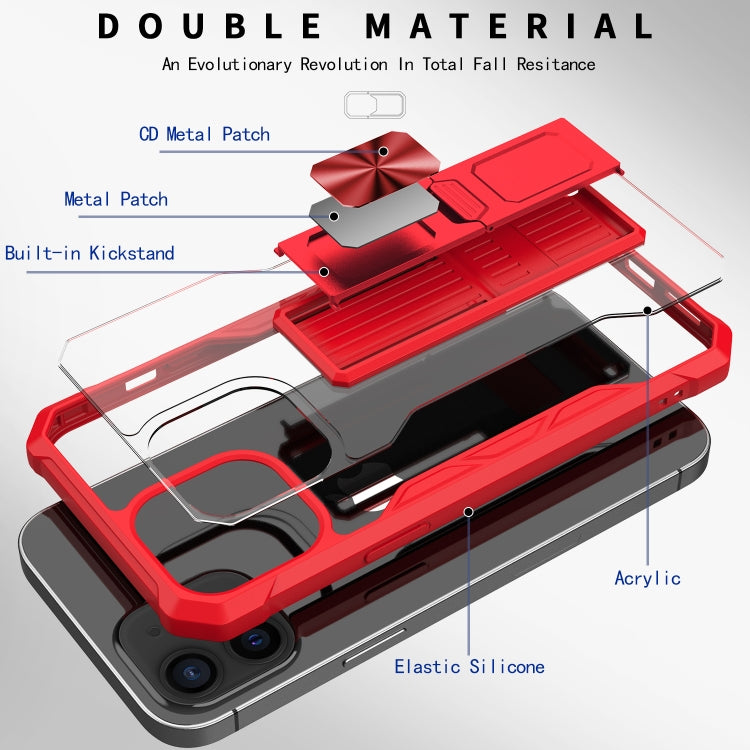 For iPhone 12 mini Clear Acrylic + Shockproof TPU Magnetic Protective Case with Invisible Holder