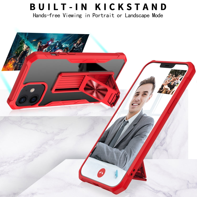 For iPhone 12 mini Clear Acrylic + Shockproof TPU Magnetic Protective Case with Invisible Holder