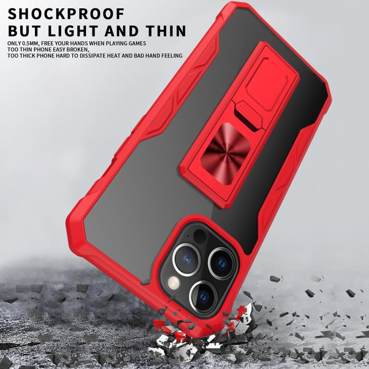 For iPhone 12 Pro Max Clear Acrylic + Shockproof TPU Magnetic Protective Case with Invisible Holder