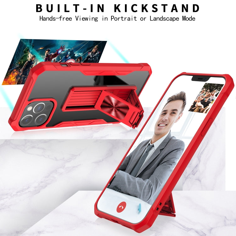 For iPhone 12 Pro Max Clear Acrylic + Shockproof TPU Magnetic Protective Case with Invisible Holder
