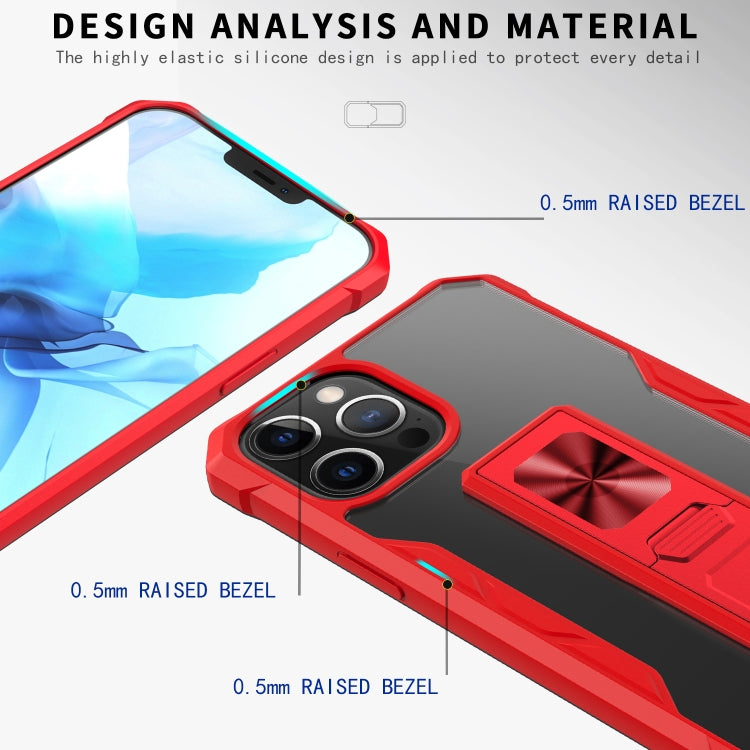 For iPhone 12 Pro Max Clear Acrylic + Shockproof TPU Magnetic Protective Case with Invisible Holder