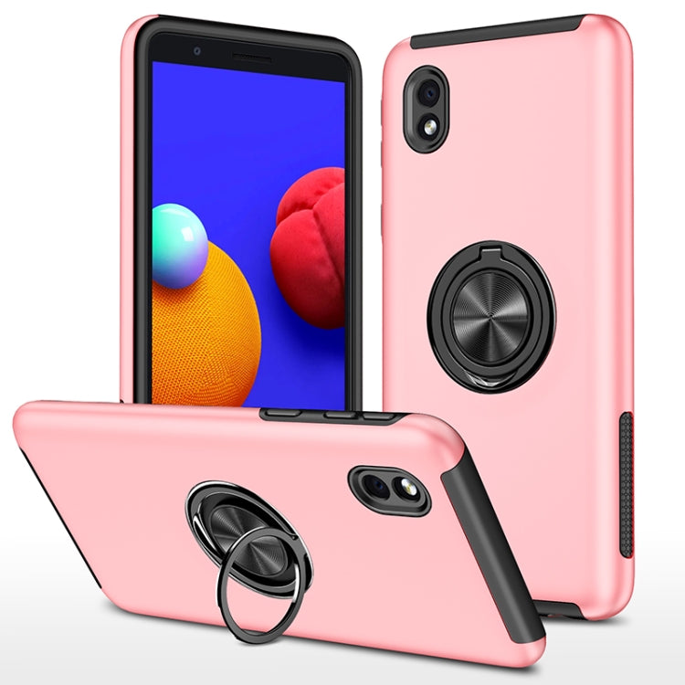 For Samsung Galaxy A01 Core PC + TPU Shockproof Magnetic Protective Case with Invisible Ring Holder