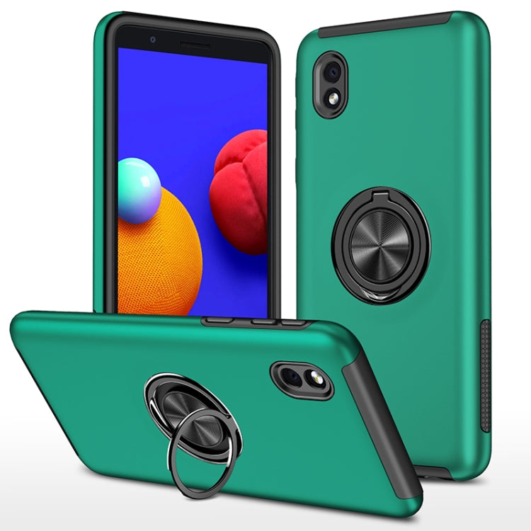 For Samsung Galaxy A01 Core PC + TPU Shockproof Magnetic Protective Case with Invisible Ring Holder