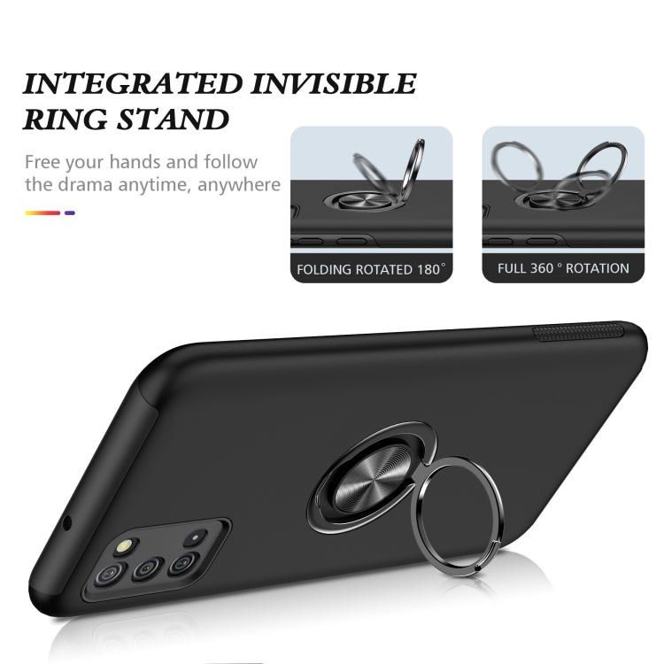 For Samsung Galaxy A02s US Version PC + TPU Shockproof Magnetic Protective Case with Invisible Ring Holder