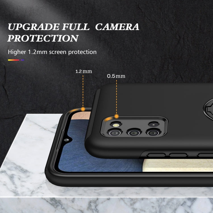 For Samsung Galaxy A02s US Version PC + TPU Shockproof Magnetic Protective Case with Invisible Ring Holder