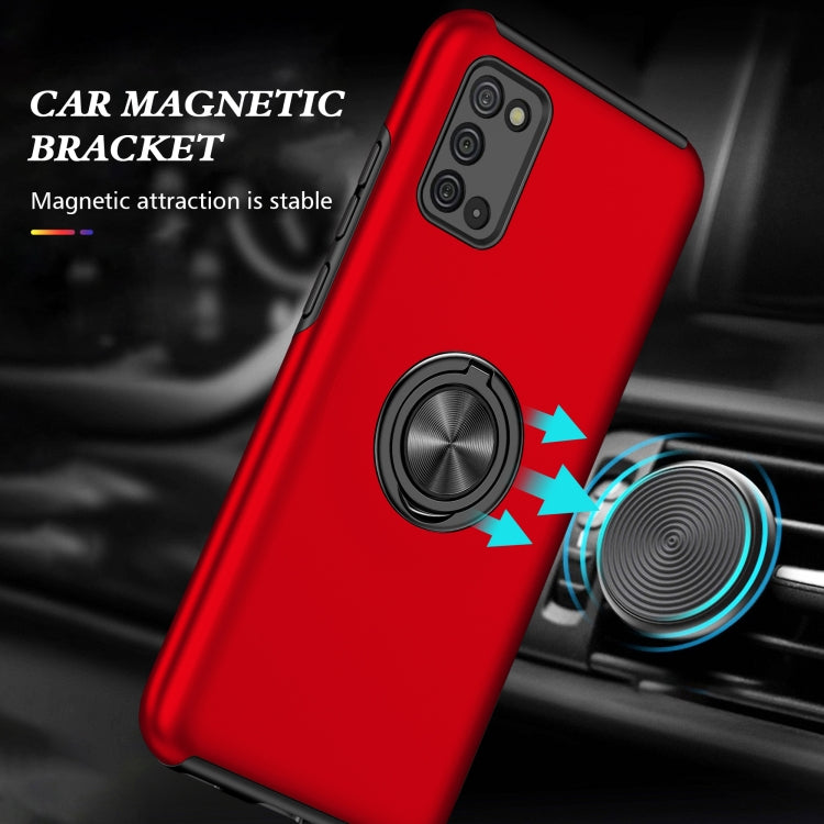 For Samsung Galaxy A02s US Version PC + TPU Shockproof Magnetic Protective Case with Invisible Ring Holder