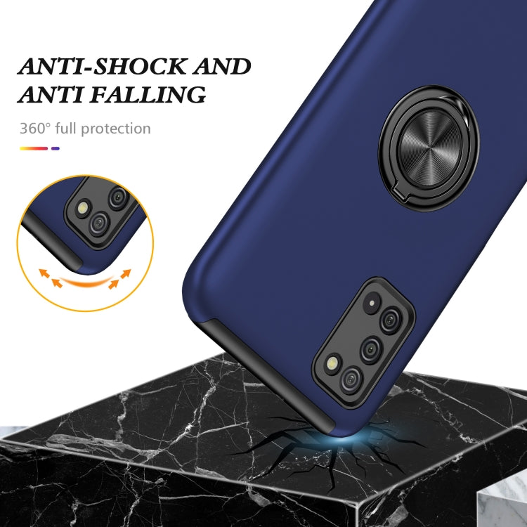 For Samsung Galaxy A02s US Version PC + TPU Shockproof Magnetic Protective Case with Invisible Ring Holder