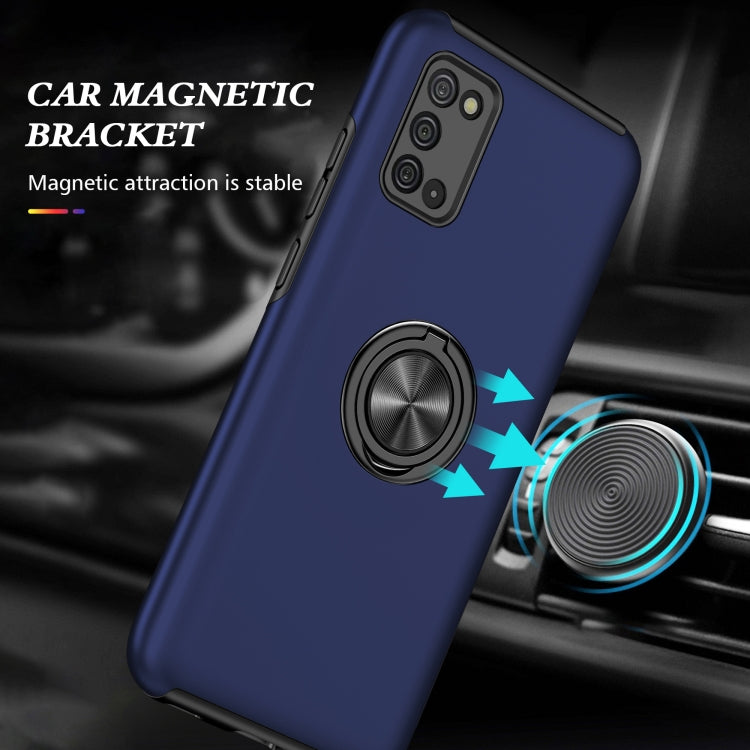 For Samsung Galaxy A02s US Version PC + TPU Shockproof Magnetic Protective Case with Invisible Ring Holder