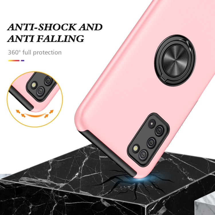For Samsung Galaxy A02s US Version PC + TPU Shockproof Magnetic Protective Case with Invisible Ring Holder
