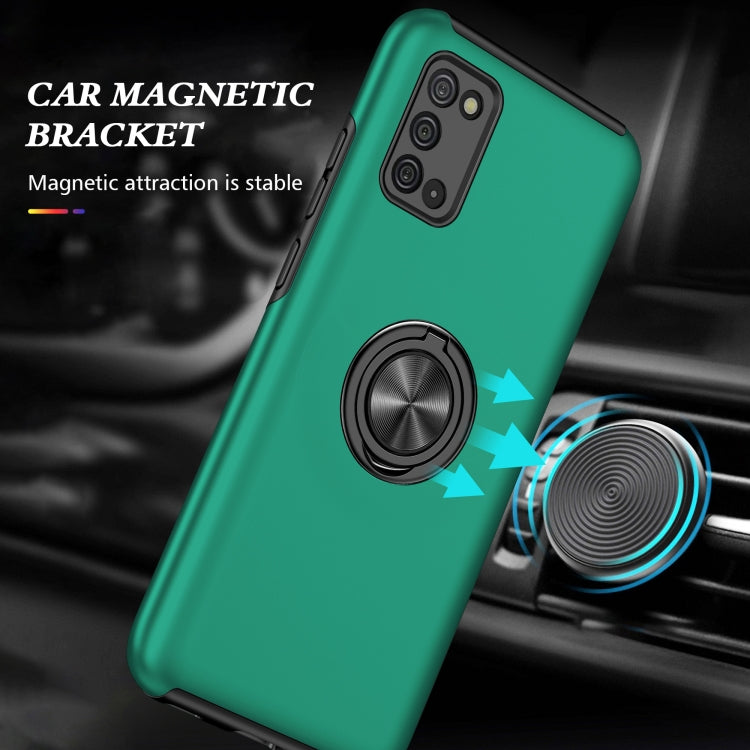 For Samsung Galaxy A02s US Version PC + TPU Shockproof Magnetic Protective Case with Invisible Ring Holder