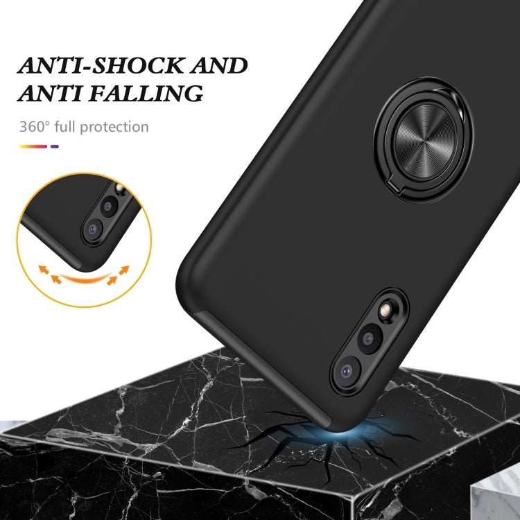 For Samsung Galaxy A02 EU Version PC + TPU Shockproof Magnetic Protective Case with Invisible Ring Holder