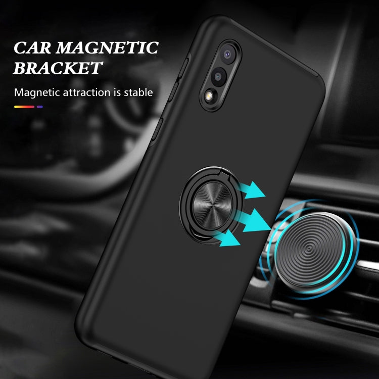 For Samsung Galaxy A02 EU Version PC + TPU Shockproof Magnetic Protective Case with Invisible Ring Holder