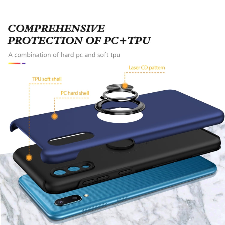 For Samsung Galaxy A02 EU Version PC + TPU Shockproof Magnetic Protective Case with Invisible Ring Holder