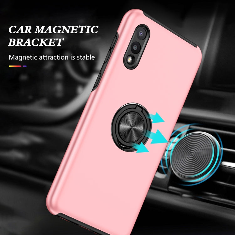 For Samsung Galaxy A02 EU Version PC + TPU Shockproof Magnetic Protective Case with Invisible Ring Holder