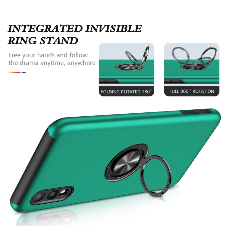 For Samsung Galaxy A02 EU Version PC + TPU Shockproof Magnetic Protective Case with Invisible Ring Holder