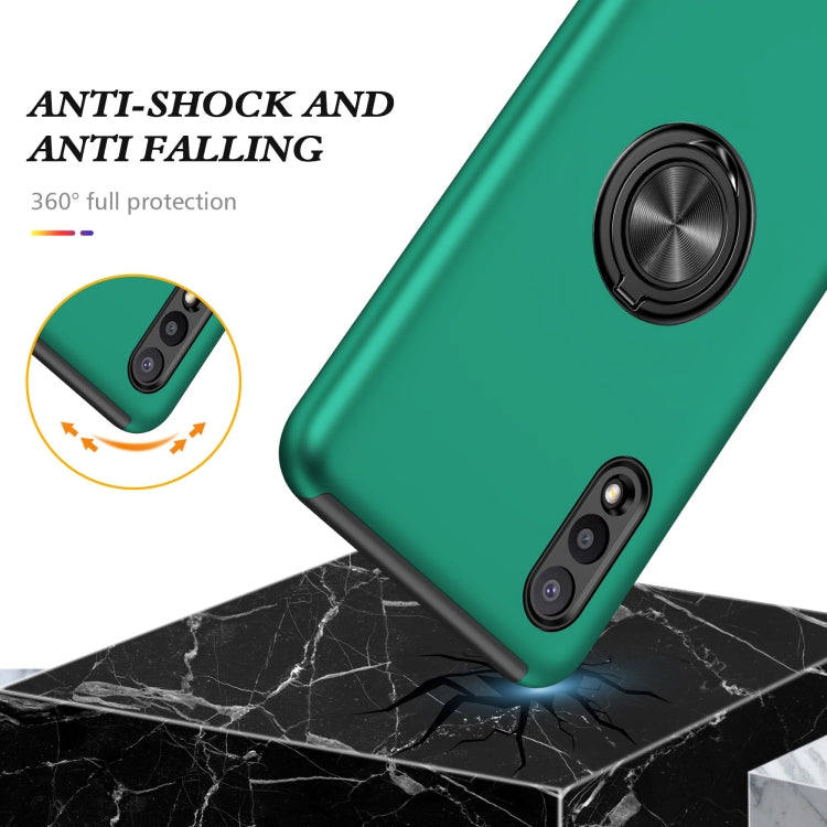 For Samsung Galaxy A02 EU Version PC + TPU Shockproof Magnetic Protective Case with Invisible Ring Holder