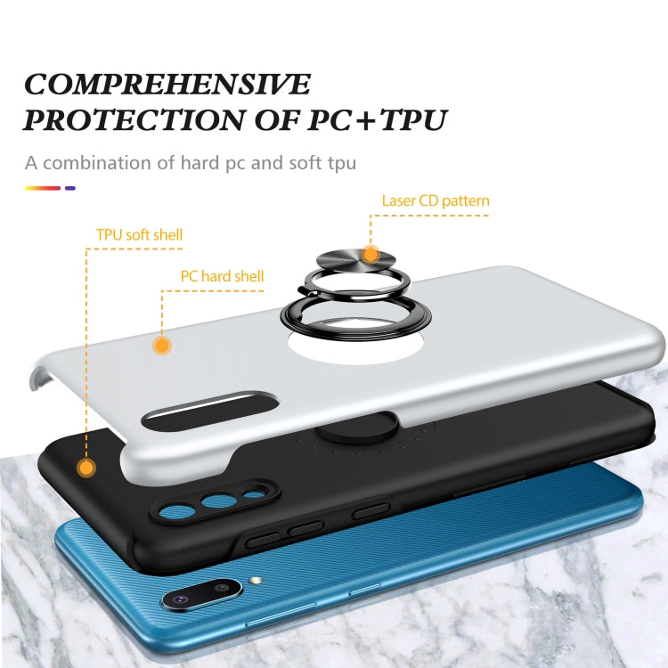 For Samsung Galaxy A02 EU Version PC + TPU Shockproof Magnetic Protective Case with Invisible Ring Holder