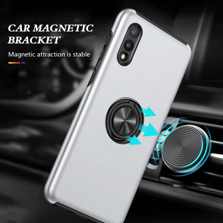 For Samsung Galaxy A02 EU Version PC + TPU Shockproof Magnetic Protective Case with Invisible Ring Holder