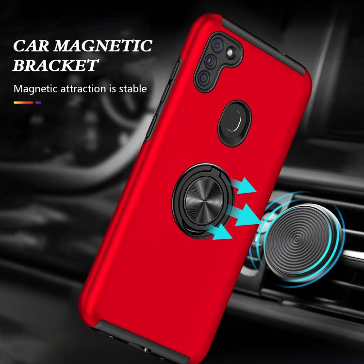 For Samsung Galaxy A11 PC + TPU Shockproof Magnetic Protective Case with Invisible Ring Holder