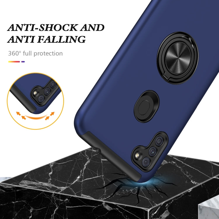 For Samsung Galaxy A11 PC + TPU Shockproof Magnetic Protective Case with Invisible Ring Holder