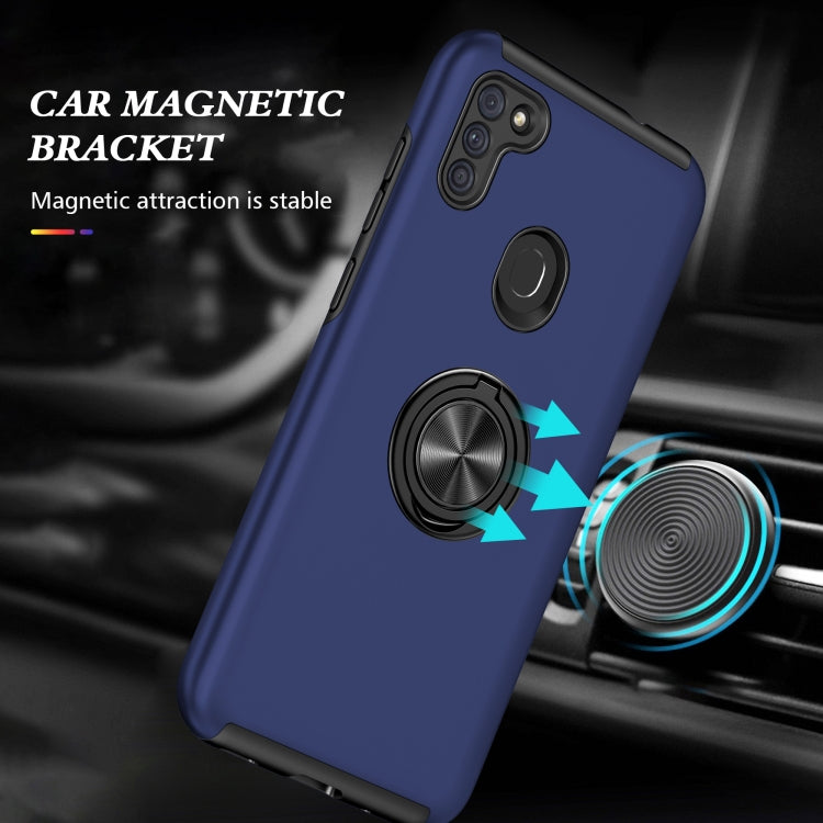 For Samsung Galaxy A11 PC + TPU Shockproof Magnetic Protective Case with Invisible Ring Holder