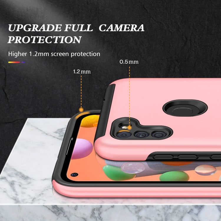 For Samsung Galaxy A11 PC + TPU Shockproof Magnetic Protective Case with Invisible Ring Holder