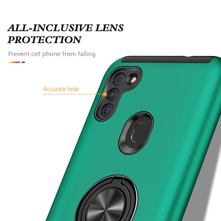 For Samsung Galaxy A11 PC + TPU Shockproof Magnetic Protective Case with Invisible Ring Holder
