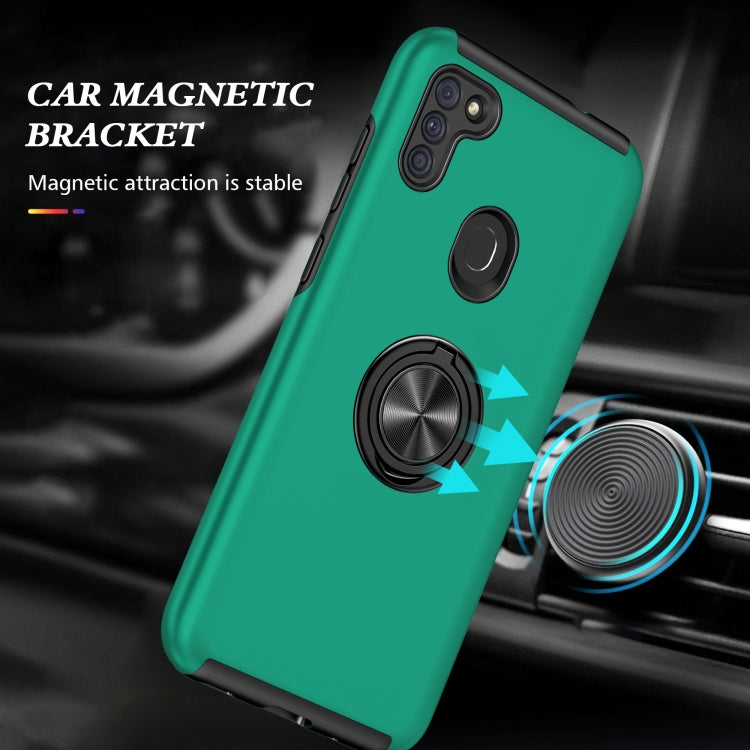 For Samsung Galaxy A11 PC + TPU Shockproof Magnetic Protective Case with Invisible Ring Holder