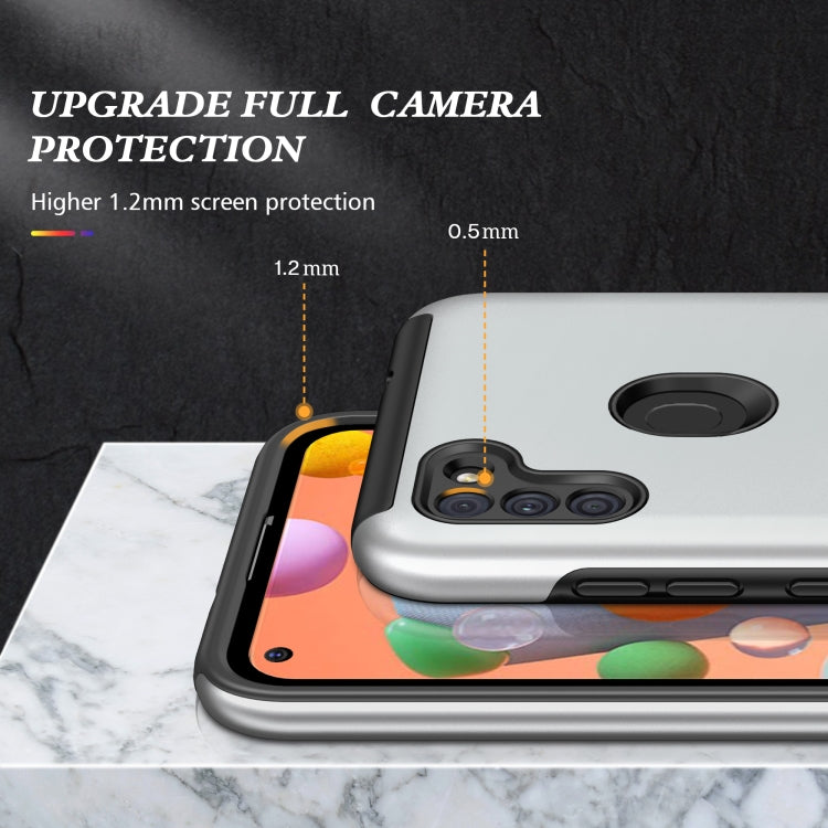 For Samsung Galaxy A11 PC + TPU Shockproof Magnetic Protective Case with Invisible Ring Holder