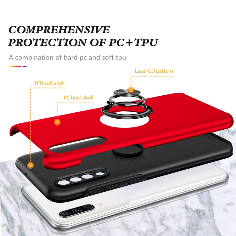 For Samsung Galaxy A30s / A50s / A50 PC + TPU Shockproof Magnetic Protective Case with Invisible Ring Holder