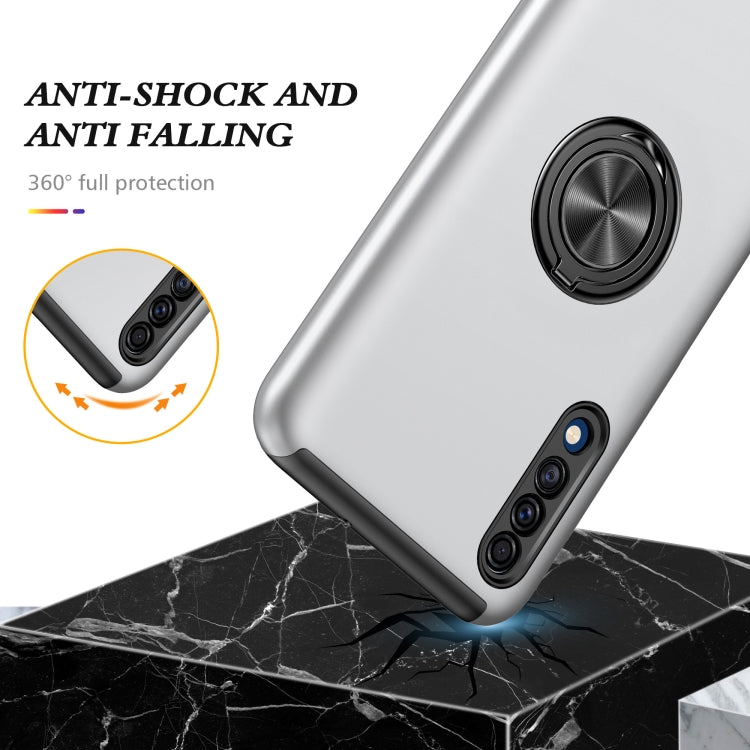 For Samsung Galaxy A30s / A50s / A50 PC + TPU Shockproof Magnetic Protective Case with Invisible Ring Holder