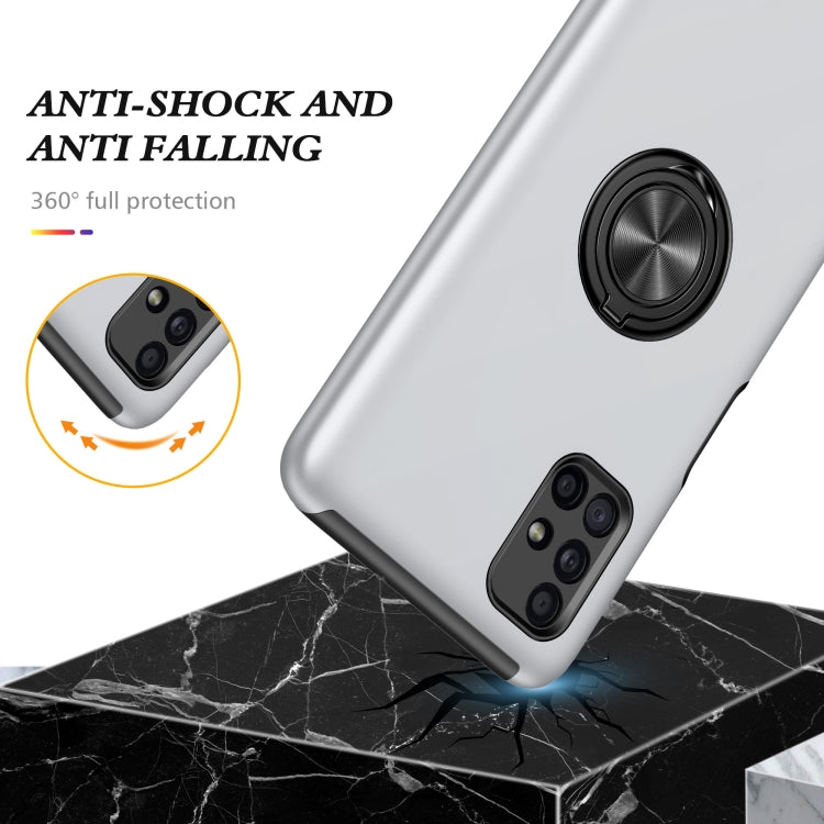 For Samsung Galaxy M51 PC + TPU Shockproof Magnetic Protective Case with Invisible Ring Holder